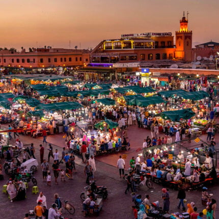 Plaza de Jamaa El Fnaa Marrakech, Marruecos